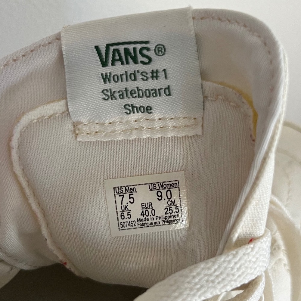 Vans Sk8-Hi Save Our Planet World Map White High Top Sneakers Womens 9 Mens 7.5 - Picture 7 of 10